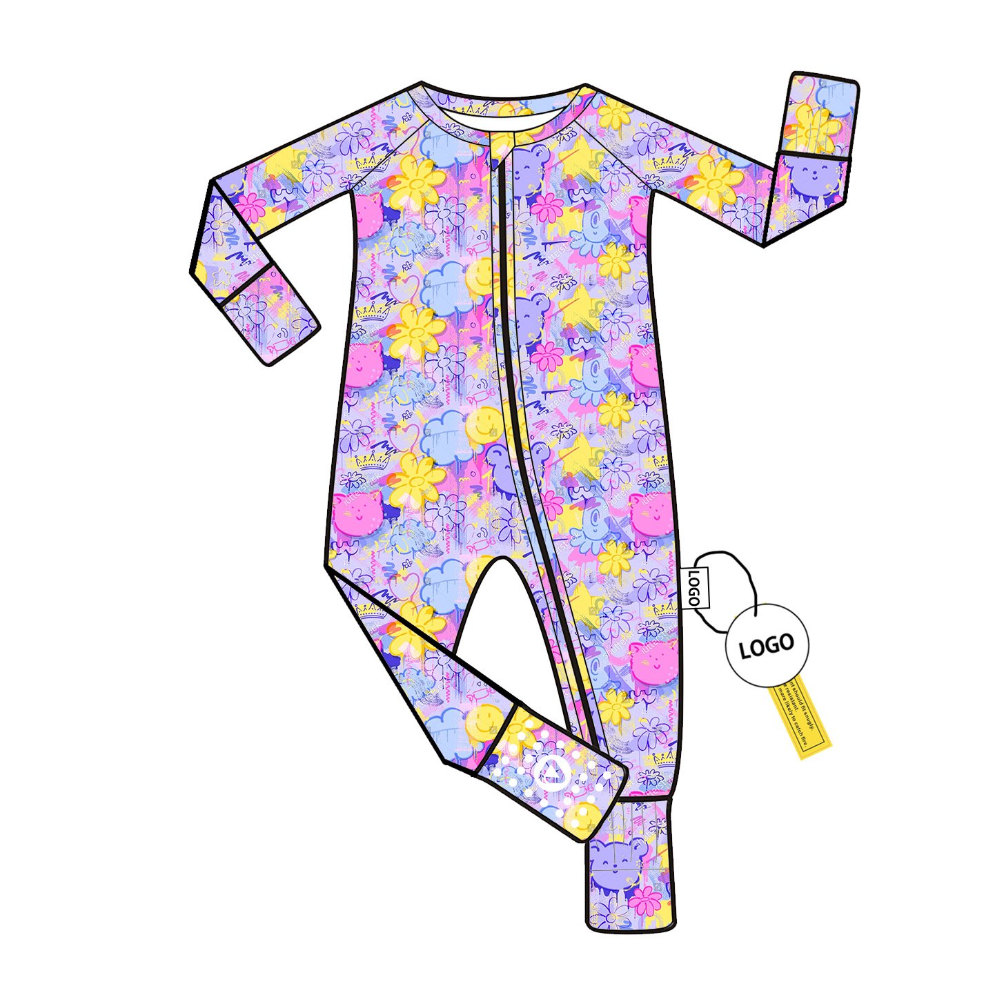 Custom Newborn Baby Infant Organic 95% Bamboo 5% Spandex Onesie Rompers Clothes Toddler Kid Pajamas Sleepwear Clothing For Baby