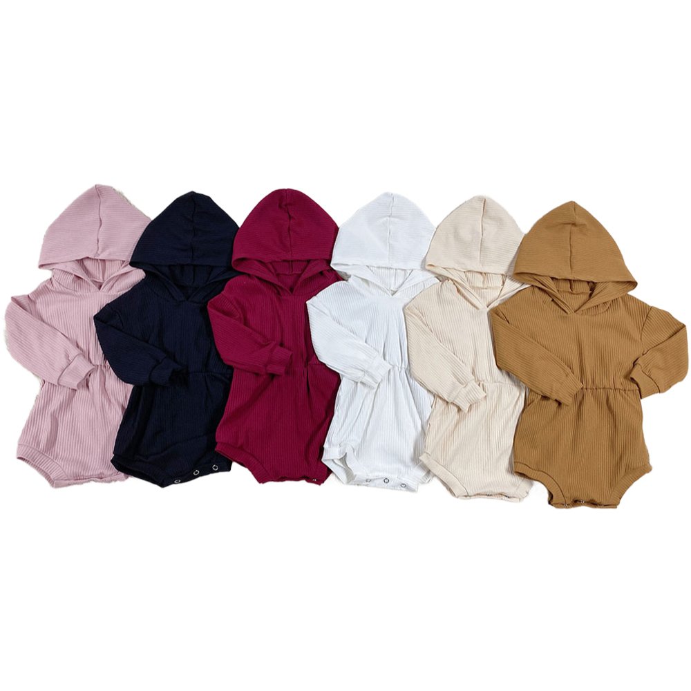Rarewe Clearance Sale Newborn Baby Rompers Knitted Long Sleeve Hooded Onesies Solid Color Knitting Rompers For Toddler Infants