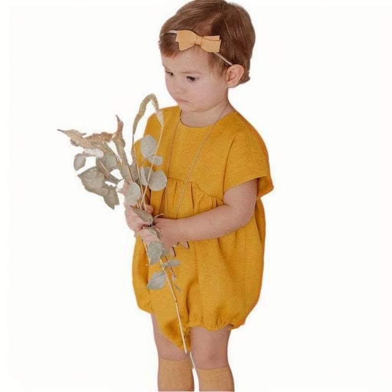 Kids Clothing Wholesale Summer Lovely Girls Baby Clothes Organic Cotton Plain Toddler Baby Rompers