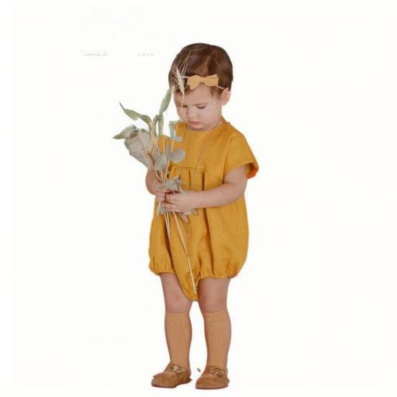 Kids Clothing Wholesale Summer Lovely Girls Baby Clothes Organic Cotton Plain Toddler Baby Rompers
