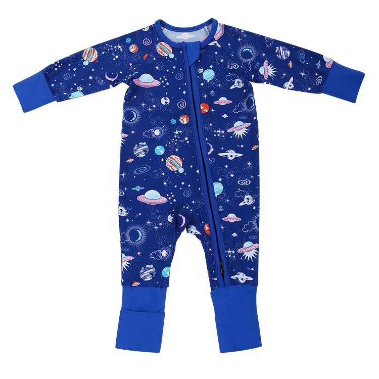 Hongbo Organic Zip Baby Rompers Baby Boys and Girls Summer Baby Rompers Bamboo Clothing