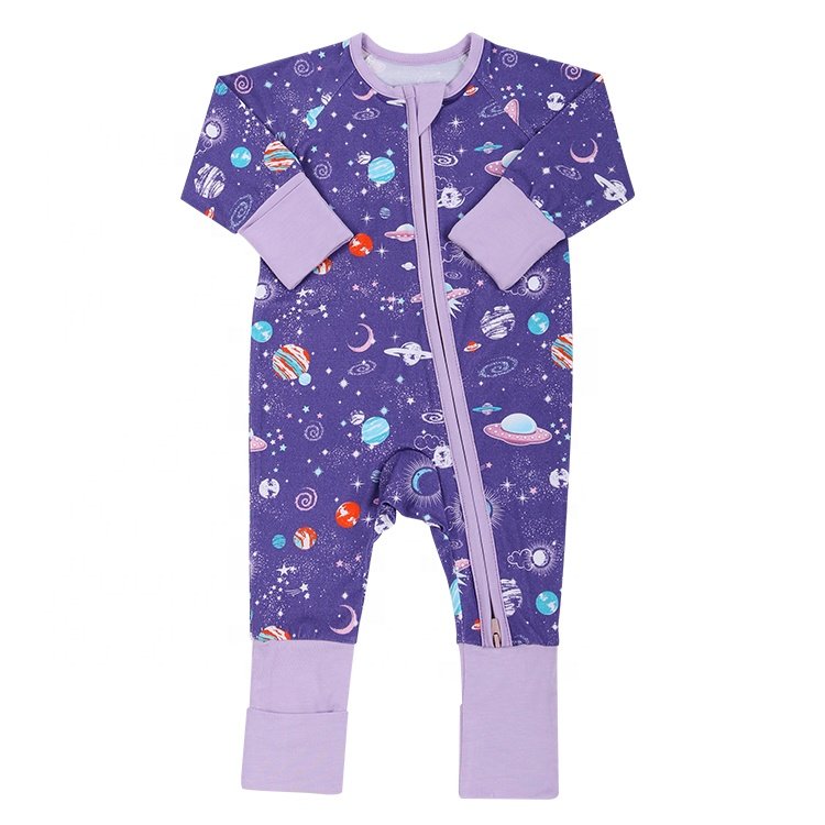 Hongbo Organic Zip Baby Rompers Baby Boys and Girls Summer Baby Rompers Bamboo Clothing