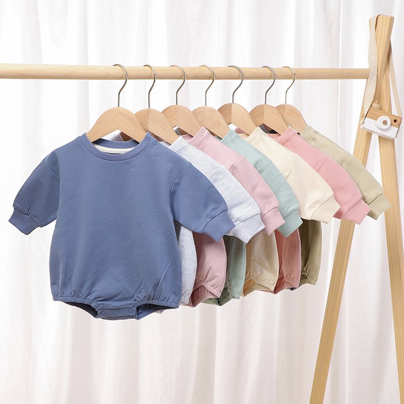 Customized logo from 20pcs Long Sleeve Baby Romper Outfit 100% Organic Cotton Baby Onesie Infant Clothing