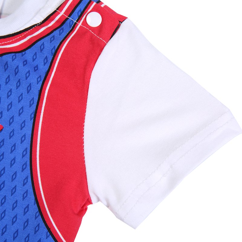 Newborn Baby Boy Rompers With Basketball Sports Star Number Short Sleeve Jumpsuit Baby Clothes For Summer