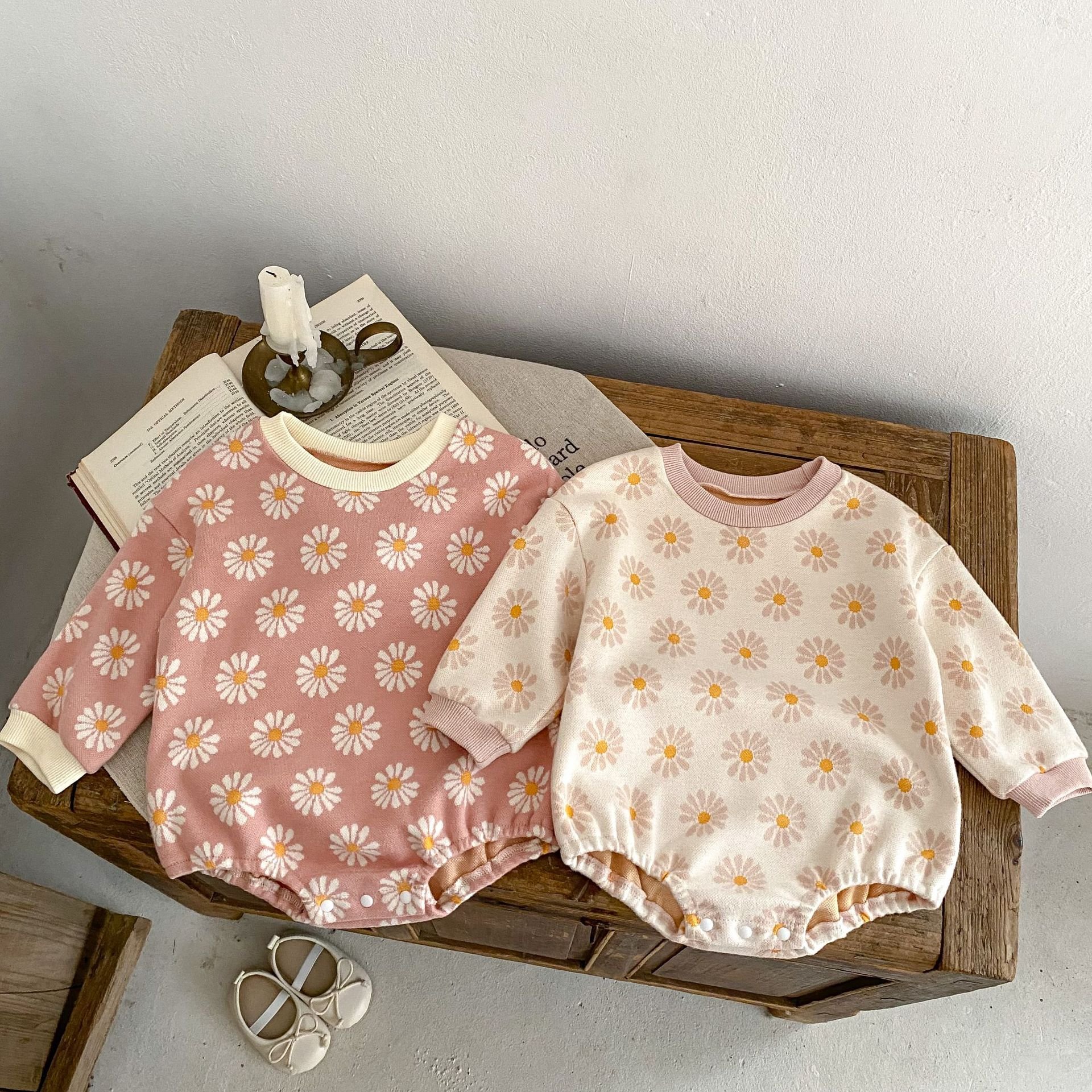 8248 Korean Ins Winter Newborn Infant Clothes Baby Boy Girl Clothing Casual Pullover Jumpsuit Long Sleeve Bodysuit Rompers