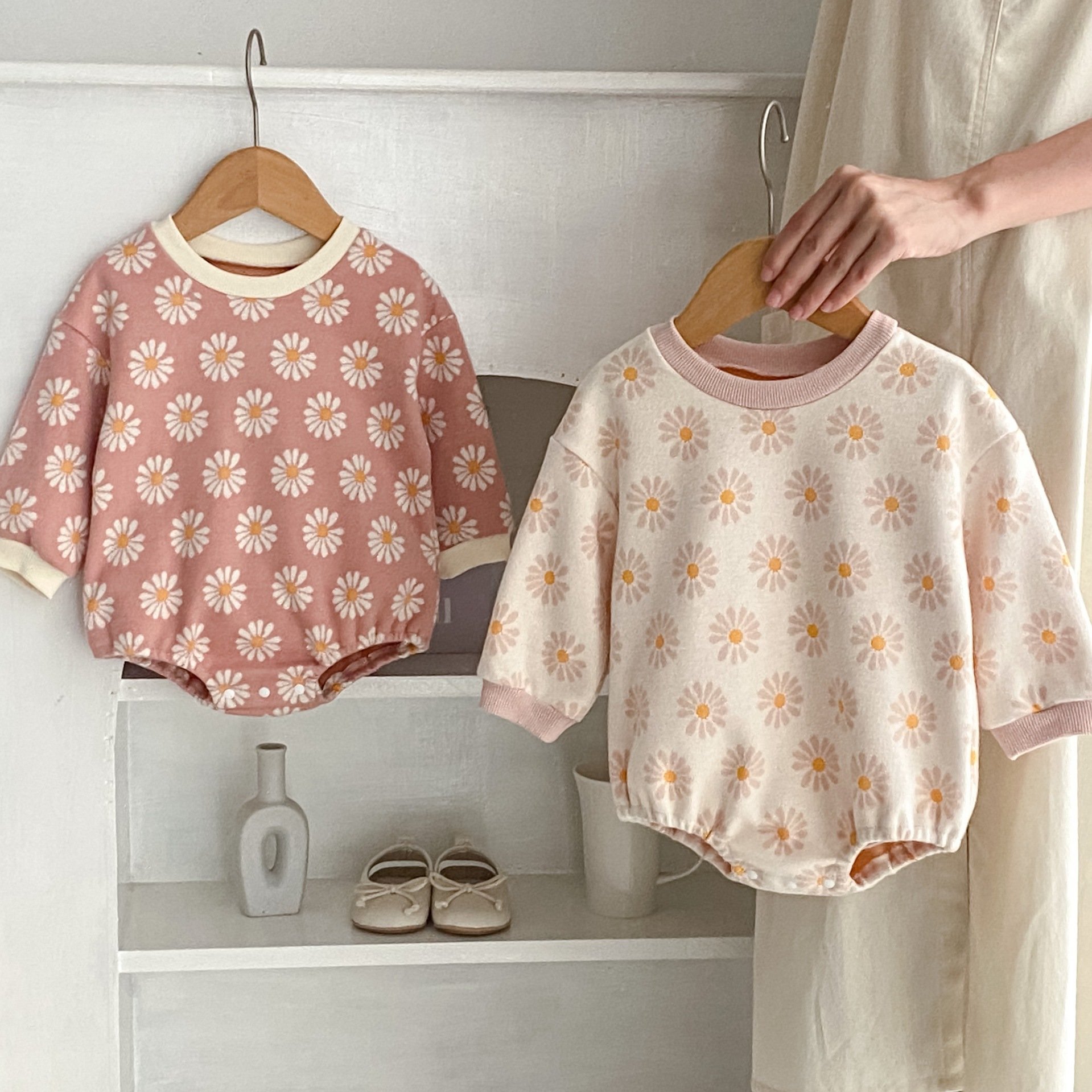 8248 Korean Ins Winter Newborn Infant Clothes Baby Boy Girl Clothing Casual Pullover Jumpsuit Long Sleeve Bodysuit Rompers