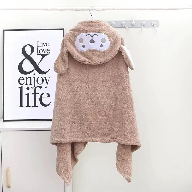 Sustainable Custom Logo Hooded Cotton Hooded Bath Children Warm Thick Soft Knit Baby Hooded Romper Towel For Bath Robe Travel