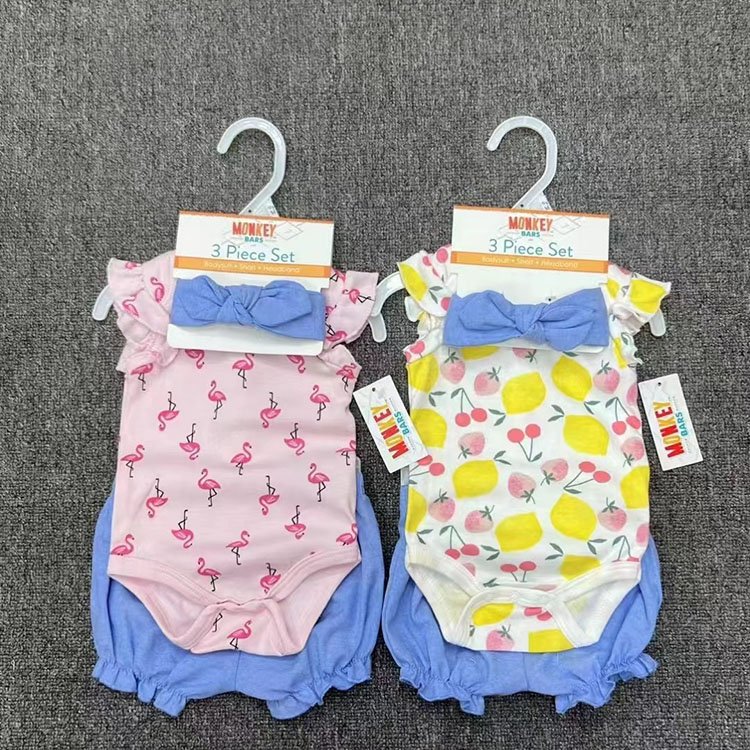 Newborn Baby Rompers Short Sleeve Baby Clothes 6-18 Months Cotton Baby Jumpsuits