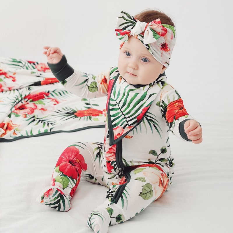 custom bamboo baby girl flower printed baby romper zipper digital printing newborn clothes ropa de bebe clothing 6983