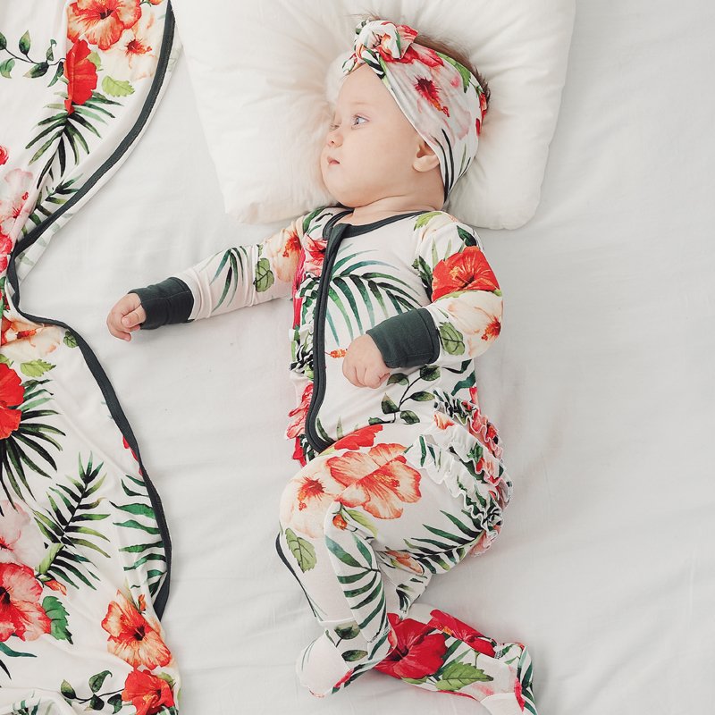 custom bamboo baby girl flower printed baby romper zipper digital printing newborn clothes ropa de bebe clothing 6983