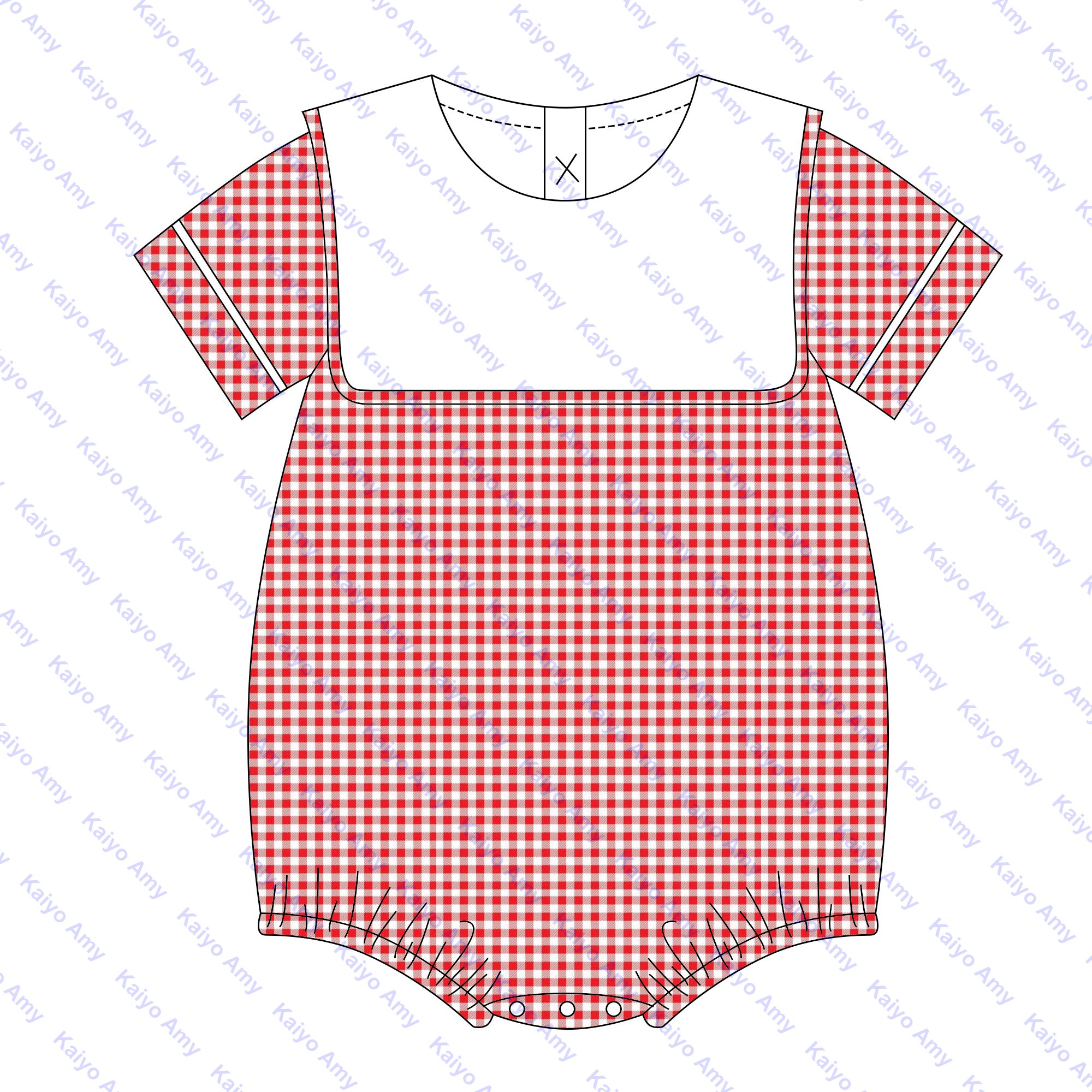 new design 2025 Valentine's Day kids clothing sets red woven gingham bib collar newborn baby romper