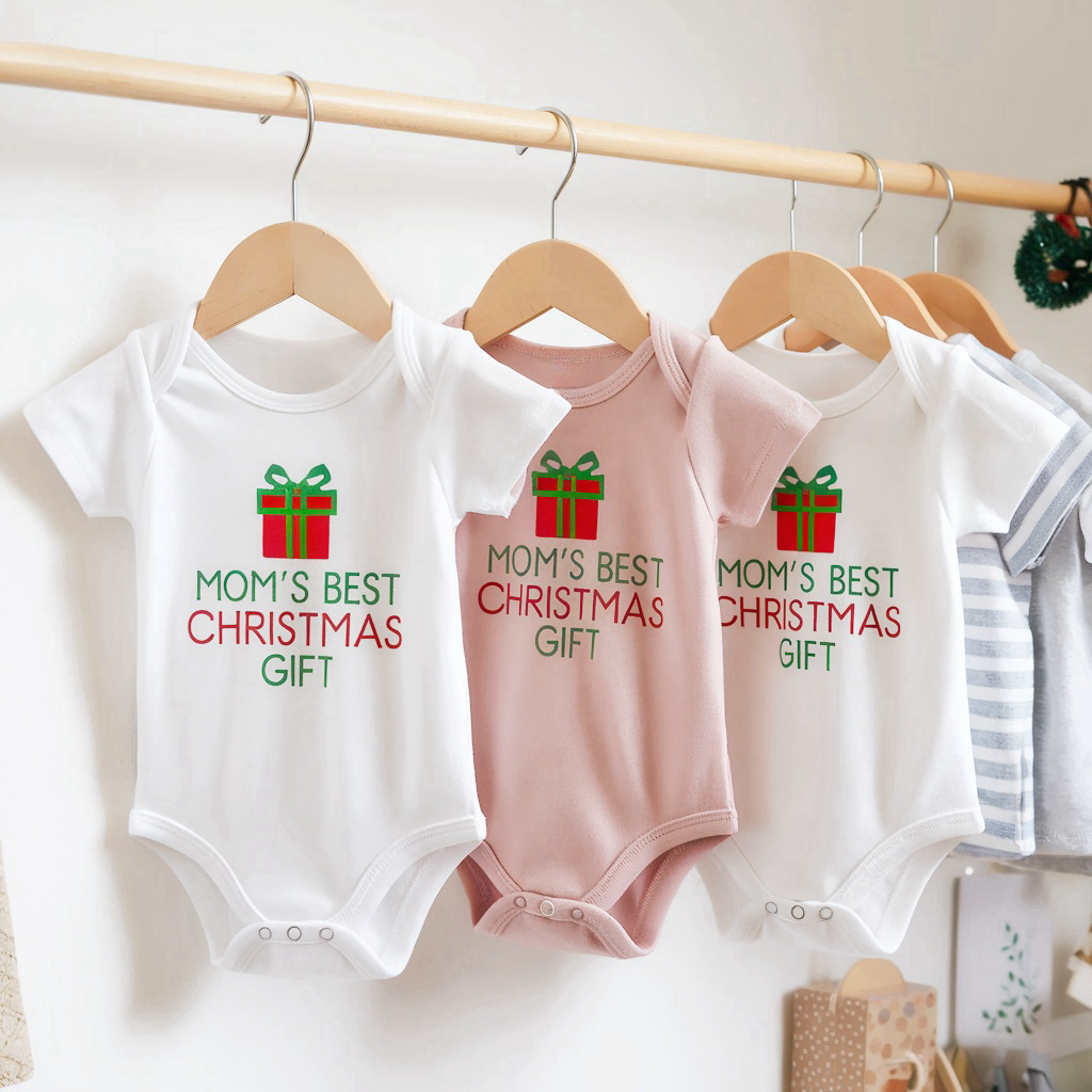 Christmas Cheap Price OEM ODM Knitted Organic Cotton Custom Logo Print Baby Onesies Bodysuit Baby Rompers