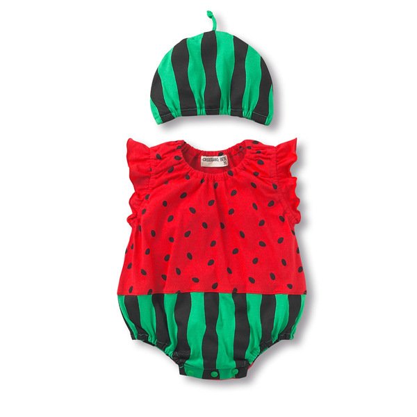 Hao Baby New Fashion 2 pcs Fruit vest + Hat Wholesale Baby Romper