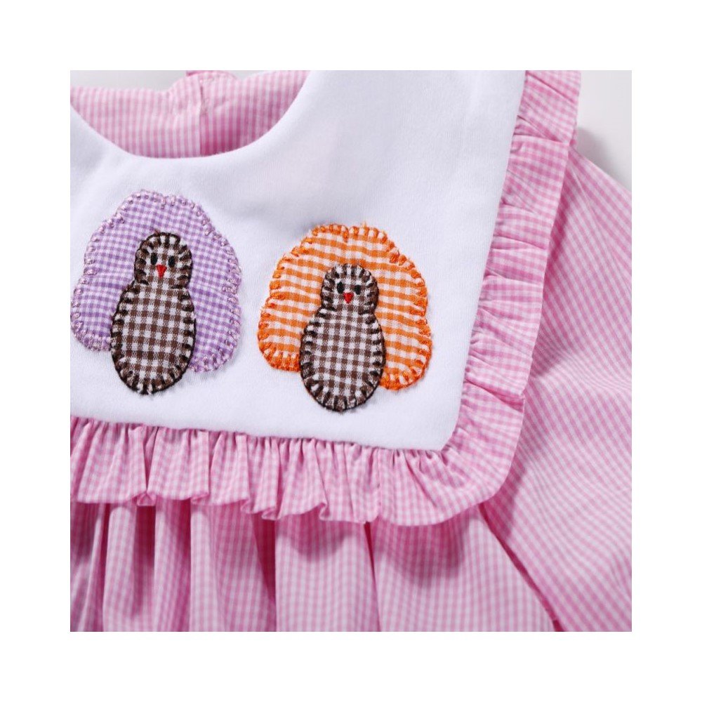 Hot sale factory direct price tartan design new soft pink Sweat convenient baby girl soft baby Rompers