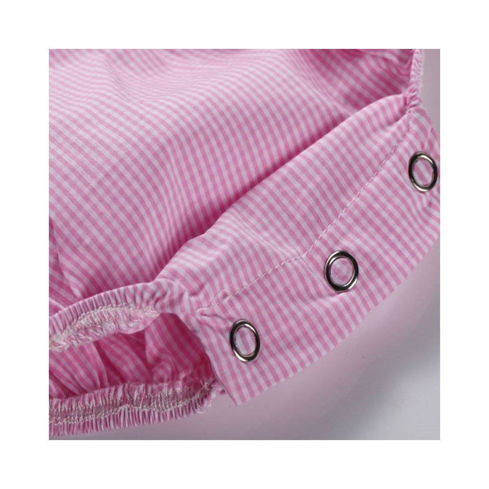Hot sale factory direct price tartan design new soft pink Sweat convenient baby girl soft baby Rompers