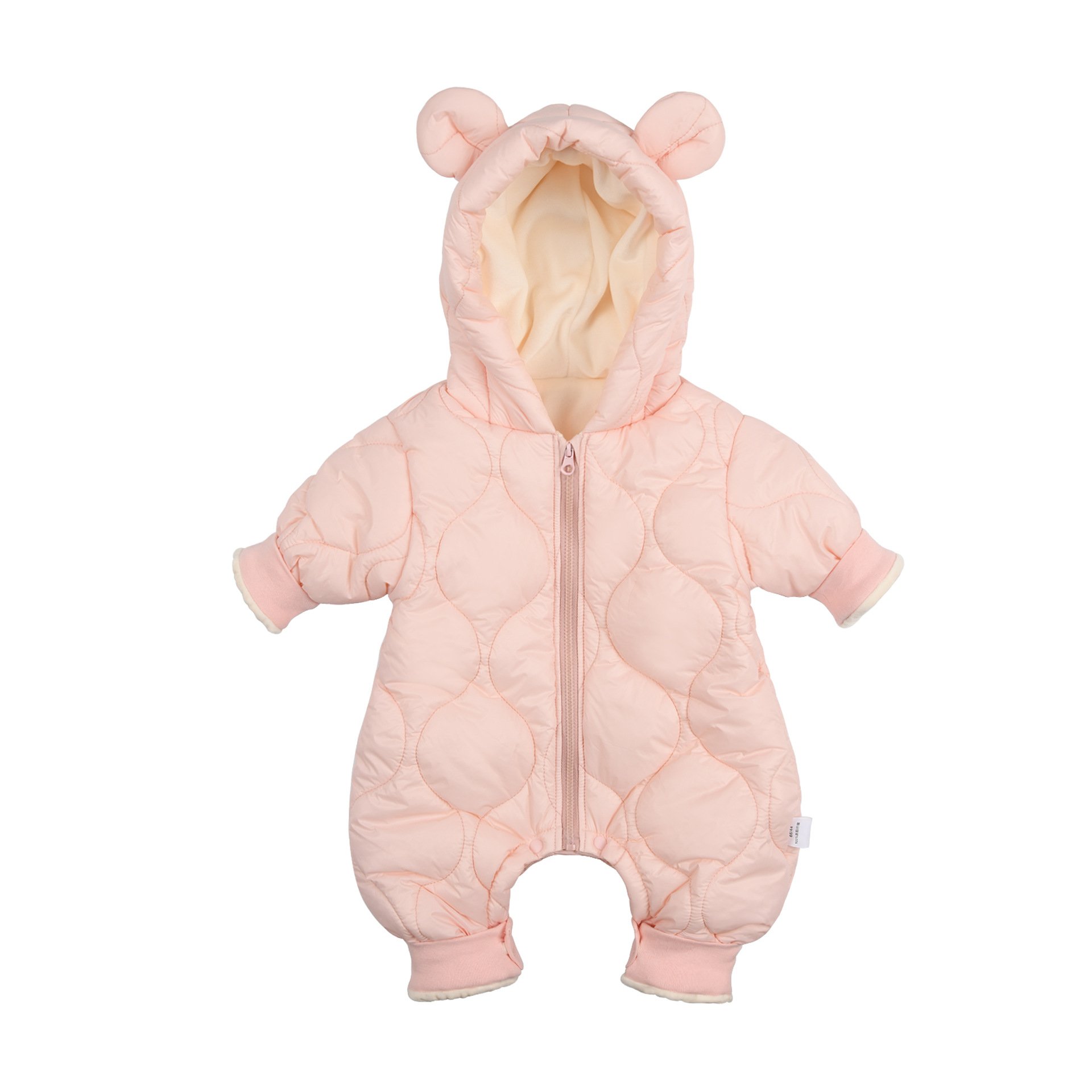 Winter Thick Hot Casual Long Sleeve Baby Jumpsuits Padded Clothes Solid Color Hooded Coat Outwear Winter Warm Babies Romper