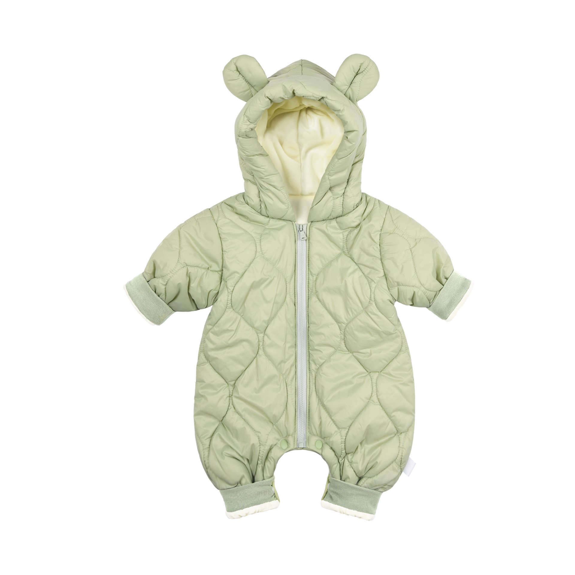 Winter Thick Hot Casual Long Sleeve Baby Jumpsuits Padded Clothes Solid Color Hooded Coat Outwear Winter Warm Babies Romper