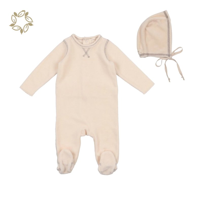 baby velour romper infant romper and hat baby Organic cotton jumpsuit onesie velour Baby sleepsuit newborn onesie and hat