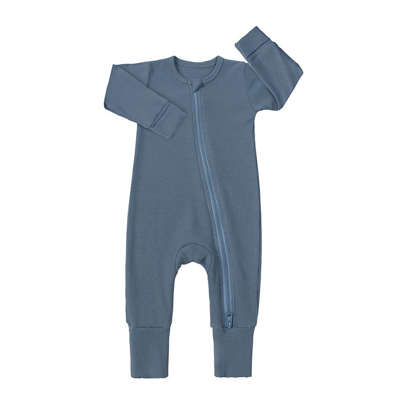 Hot sell baby bamboo romper Four season 2 ways zipper Long sleeves kids bamboo footie pajamas