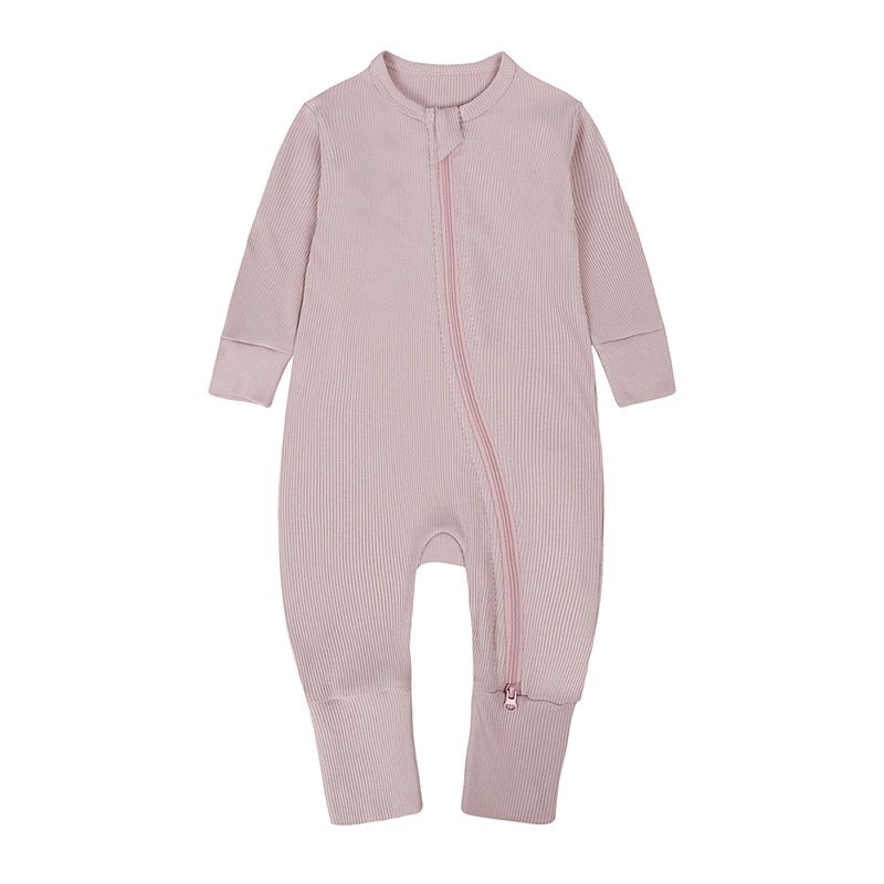 Hot sell baby bamboo romper Four season 2 ways zipper Long sleeves kids bamboo footie pajamas