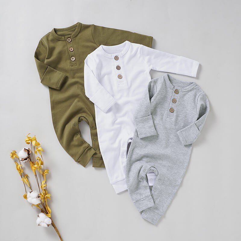 100% Cotton Long Sleeve Baby Bodysuit Rompers for Soft Snuggles