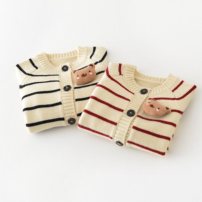 Baby Knitwear Newborn Clothes Autumn Boys Striped Jumpsuit Long Sleeved Baby Bodysuit