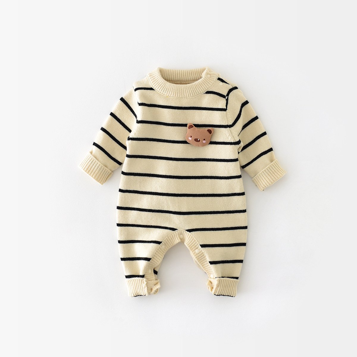 Baby Knitwear Newborn Clothes Autumn Boys Striped Jumpsuit Long Sleeved Baby Bodysuit
