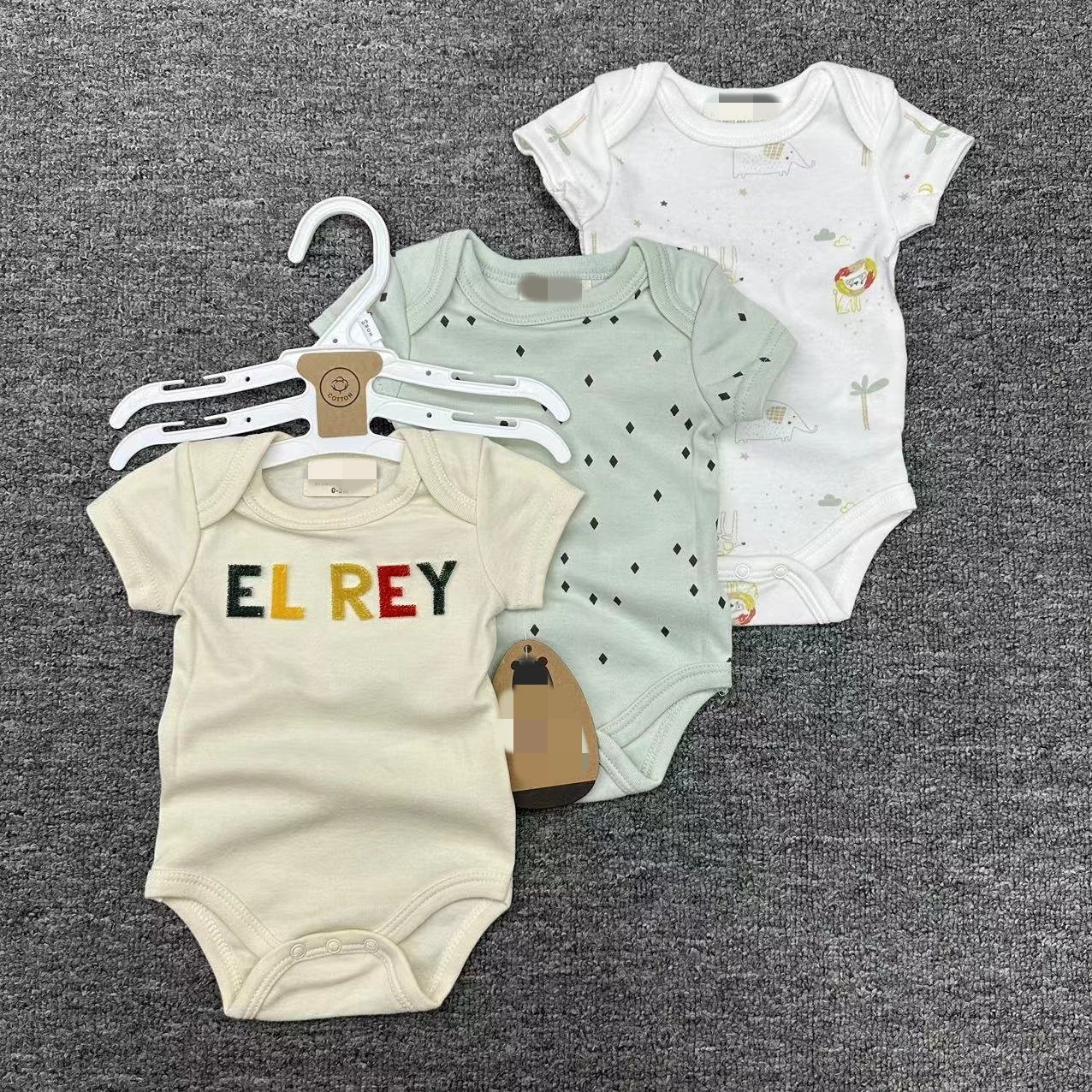 Wholesale High Quality Newborn Baby Girl Boy Cotton Romper 3pcs Sets Summer 0-9m Infant Clothes Suits Toddler Babies Onesies