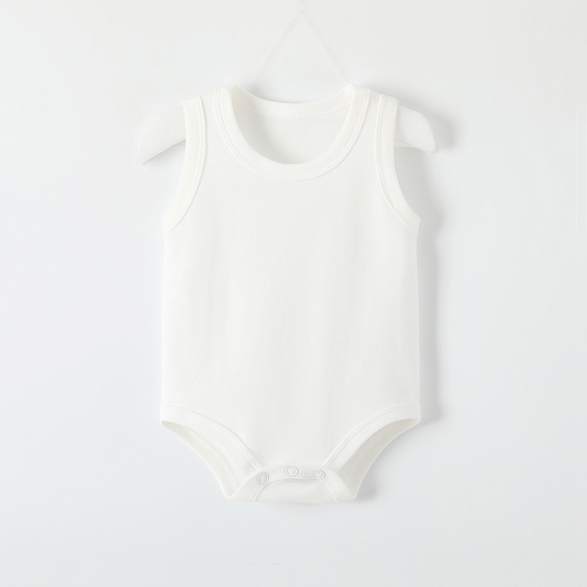 LOGO printed customized 100% cotton sleeveless newborn baby romper white blank onesie sublimation