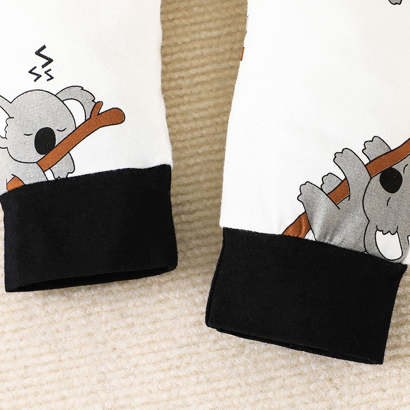 2023 Spring Autumn Infant Boy Clothing Set Long Sleeve Cartoon Koala Romper Pants Hat 3 Piece Newborn Baby Clothes