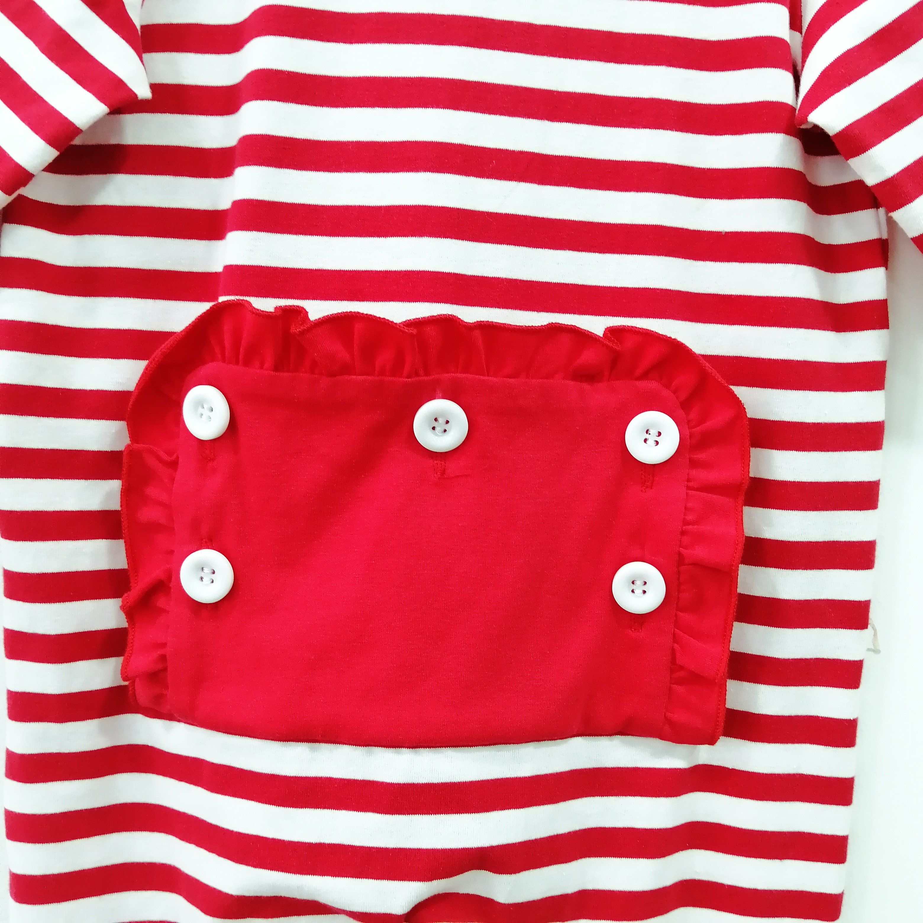 Gold supplier Christmas newborn baby romper red and white striped long-sleeved baby girls' rompers