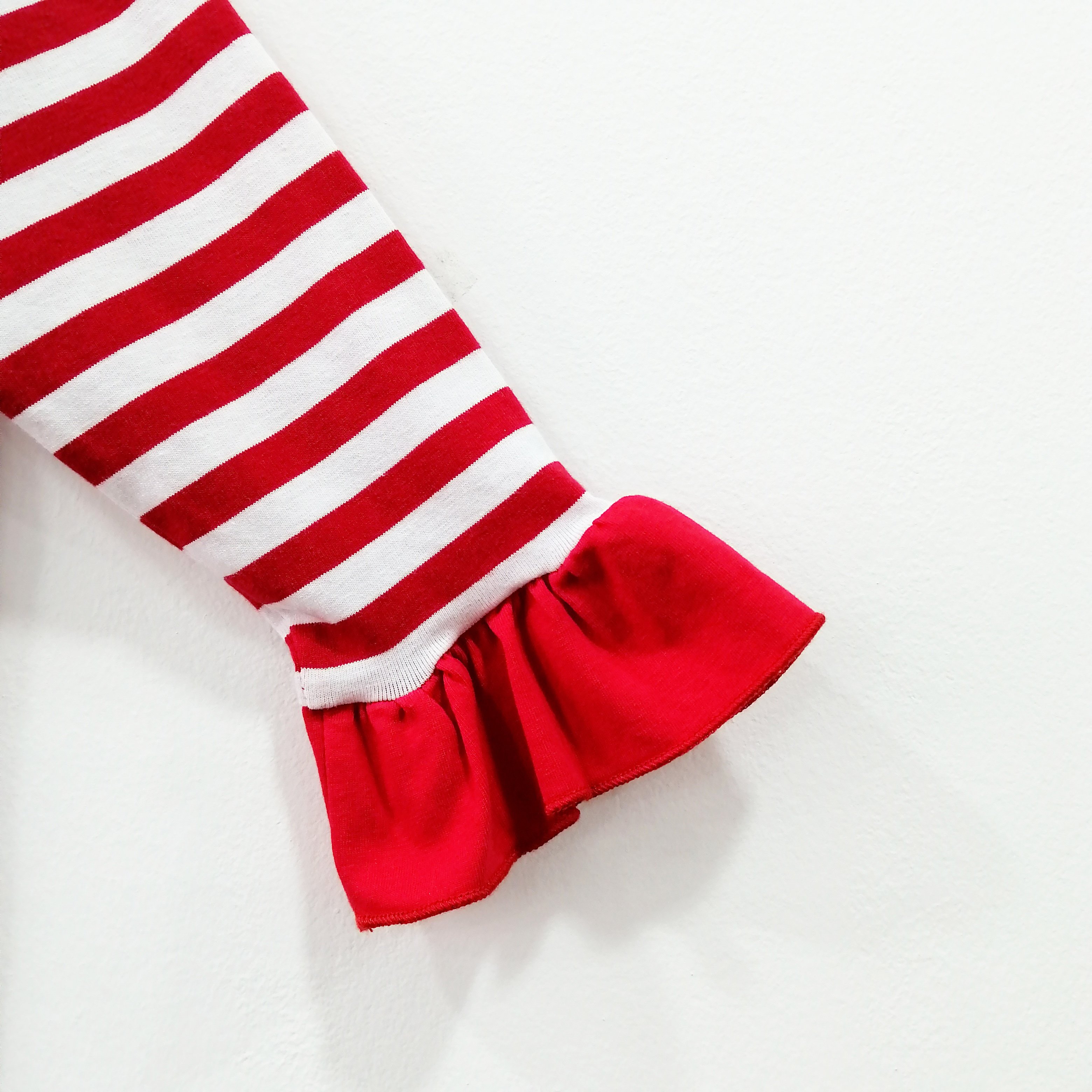 Gold supplier Christmas newborn baby romper red and white striped long-sleeved baby girls' rompers