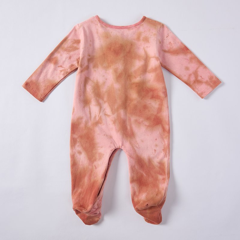 Baby Clothes Wholesale Plant Dye Natural Dye Tie Dye Toddler Snug Fit Footed Cotton One-Piece Jumpsuit Baby Romper