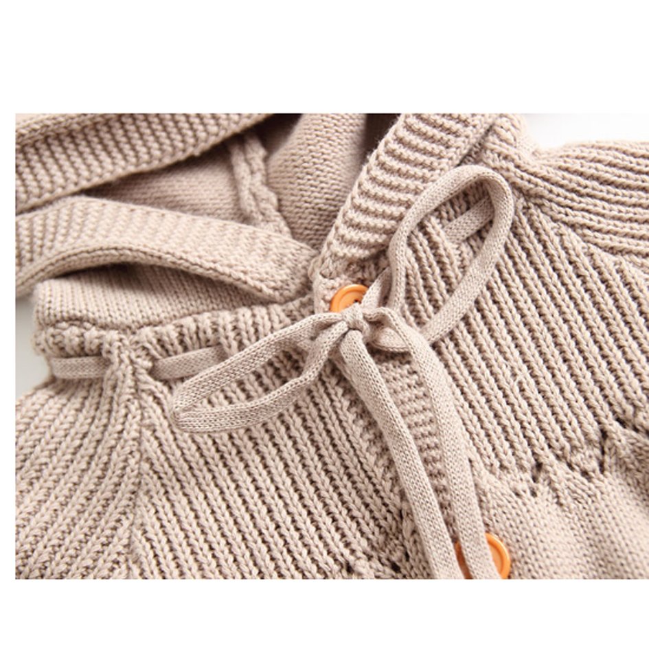 High Quality Baby 100% Cotton Sweater Baby Rompers With Woodie