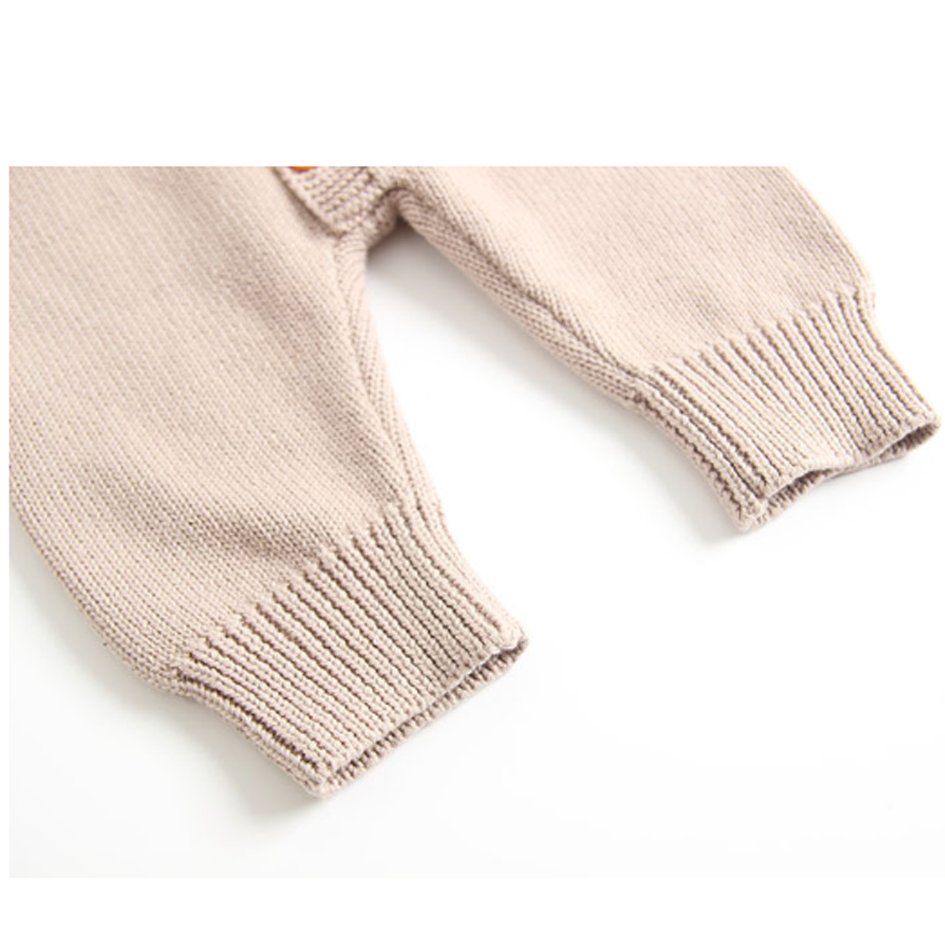High Quality Baby 100% Cotton Sweater Baby Rompers With Woodie