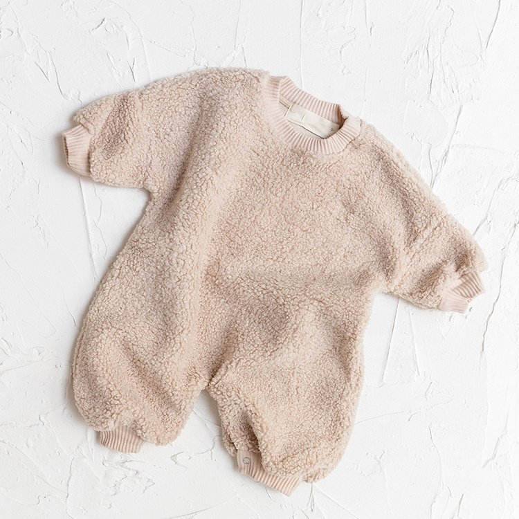 Trendy Lambswool Lounge Set Oversized Warmth Jumpsuit For Infant&Toddler Onesie Baby Rompers
