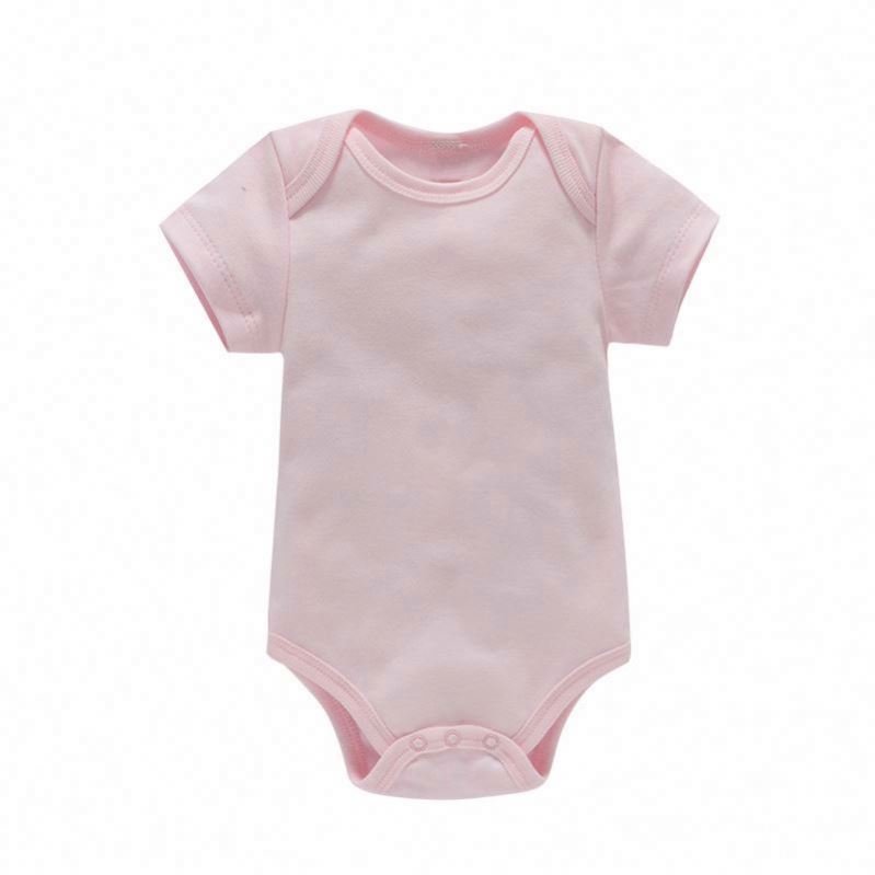 Wholesale Solid Color Short Sleeve Organic Cotton Plain White Baby Romper