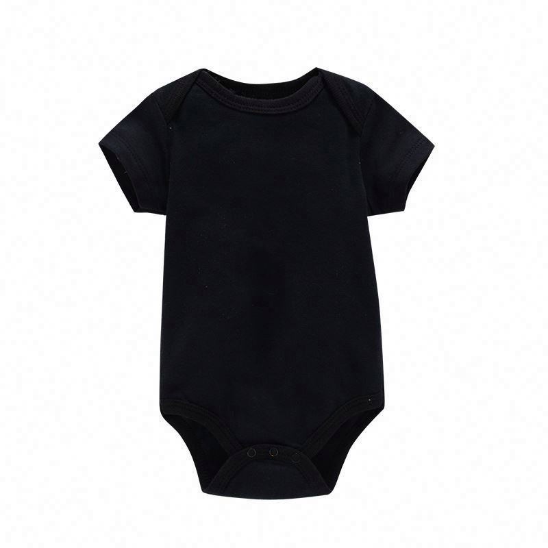Wholesale Solid Color Short Sleeve Organic Cotton Plain White Baby Romper