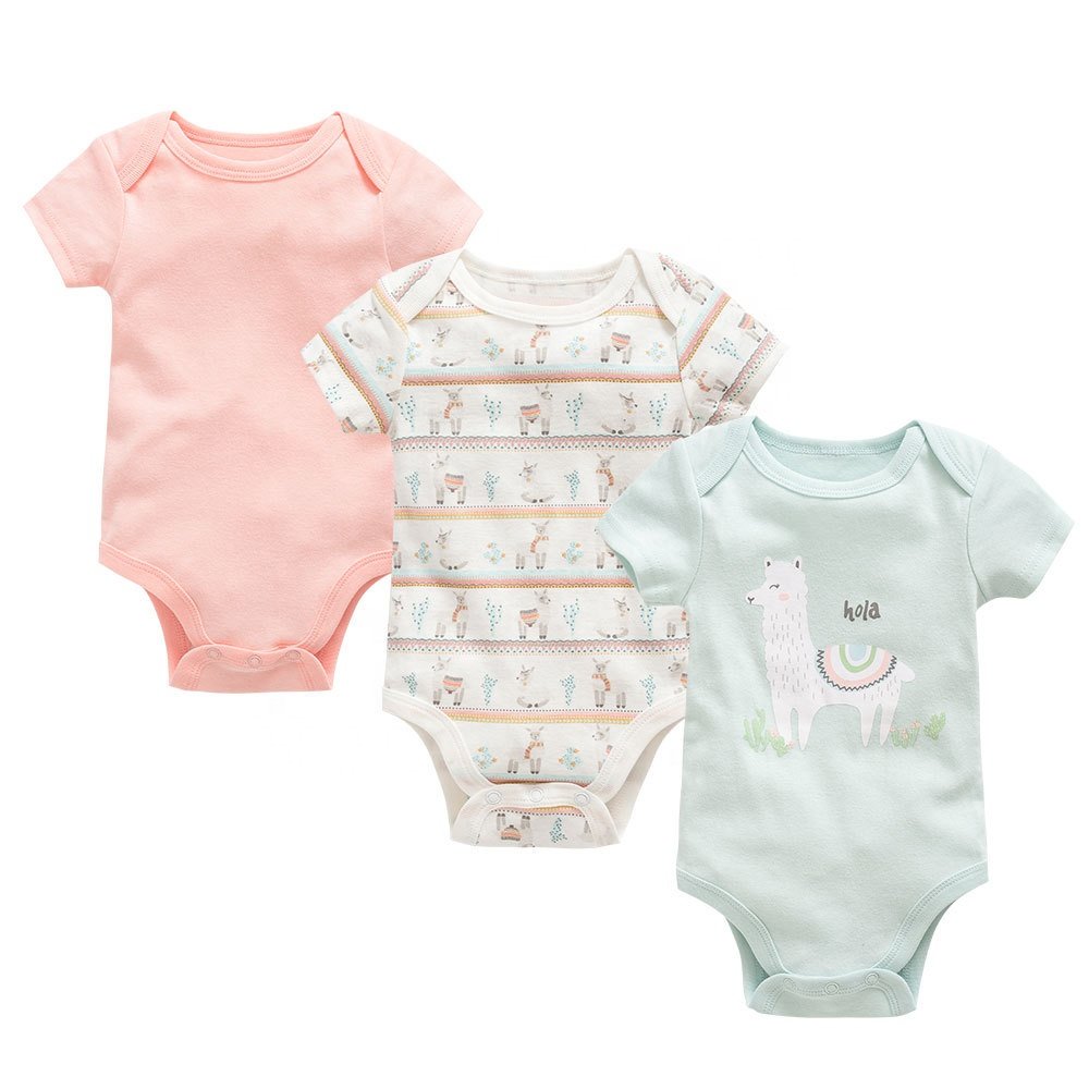 100% Cotton 3-Pack Infant Jumpsuit Newborn Boy&Girls Clothes Short Girls' Baby Boys' Rompers