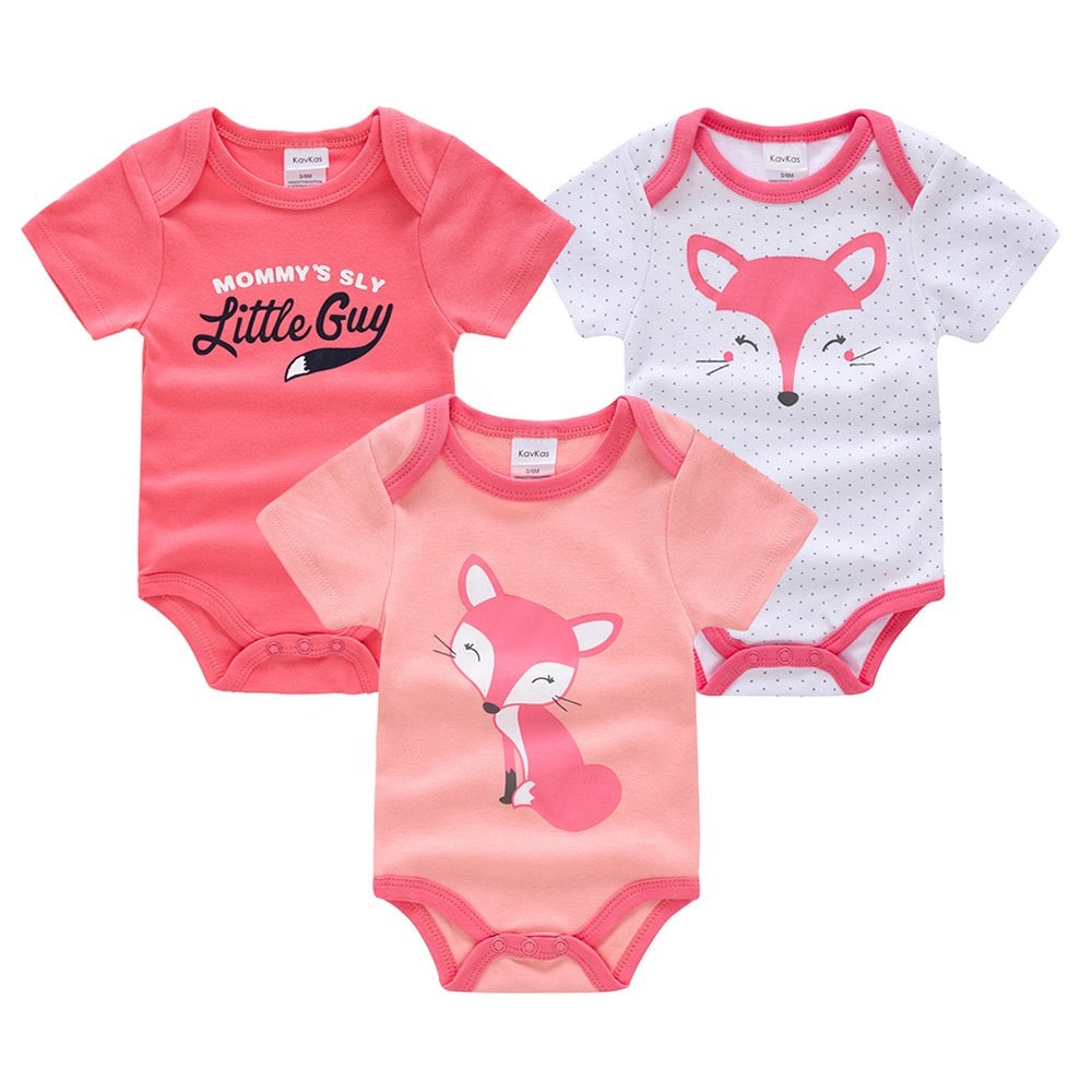 100% Cotton 3-Pack Infant Jumpsuit Newborn Boy&Girls Clothes Short Girls' Baby Boys' Rompers
