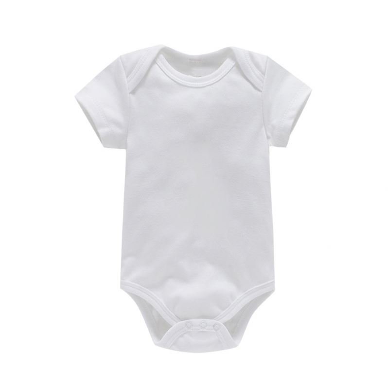 Summer Babies 0-2 Year Old Boys And Girls Climb Solid Color Short Sleeve Onesies