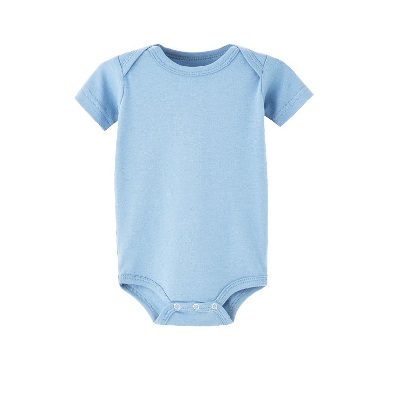 Hot style 100% cotton plain baby romper knitted newborn baby clothes short sleeve jumpsuit bodysuit baby onesies wholesale