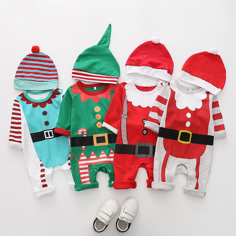 Lovely Shine Manufacturer Wholesale Baby Romper Pajamas Bodysuit Random Pattern Size Delivery Quality Test Christmas pajamas