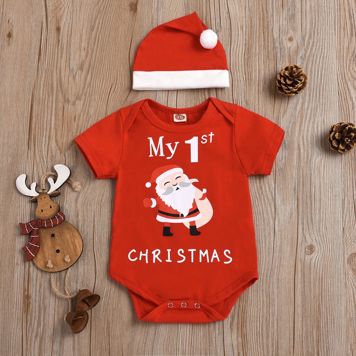 Lovely Shine Manufacturer Wholesale Baby Romper Pajamas Bodysuit Random Pattern Size Delivery Quality Test Christmas pajamas