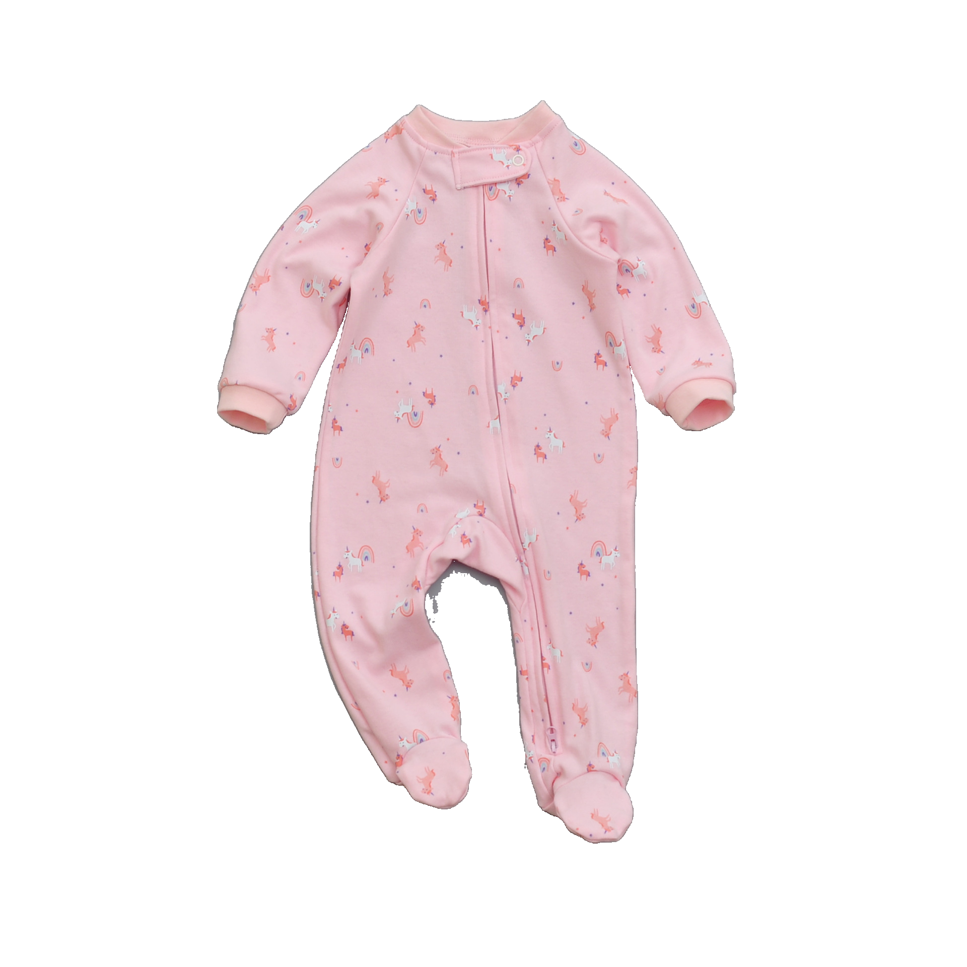 OEM ODM Long Sleeve Baby Girl Outfit Onesie One Piece Two Way Zipper Baby Romper Organic Cotton Infant Girls Jumpsuit Playsuit