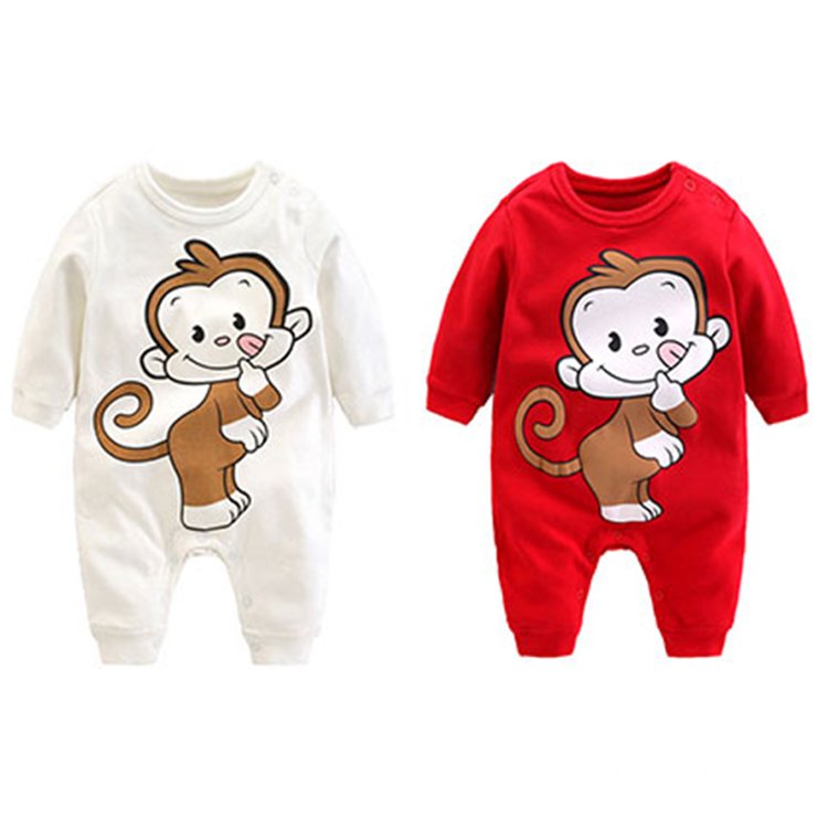 Cartoon Animal Parents Custom Gift Anti-Shrink Unisex Newborn Baby Clothes Romper