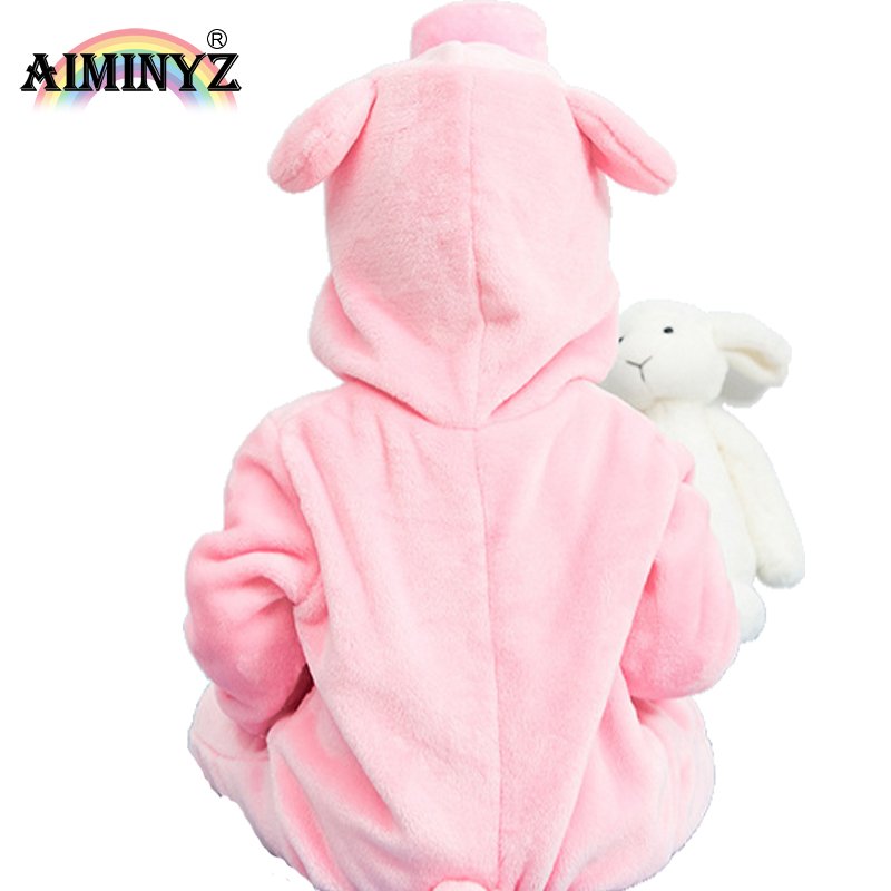 AIMINYZ Wholesale 2023 Child Flannel Soft Loose Onesie Pajamas Baby Leisure Winter Warm Sleepwear Autumn Spring Infant Rompers