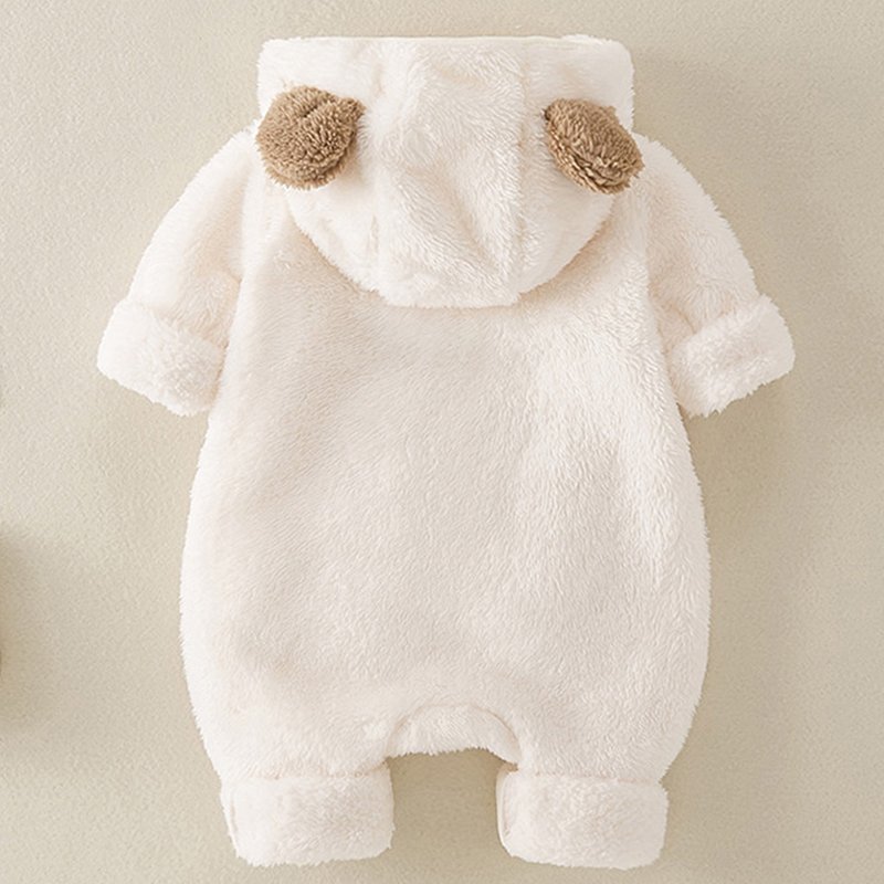 Newborn Baby Clothes Autumn Winter Baby Jumpsuit Baby Rompers Warm Clothes Thick Clothes Fleece Onesie Pajamas Hooded Cute Style