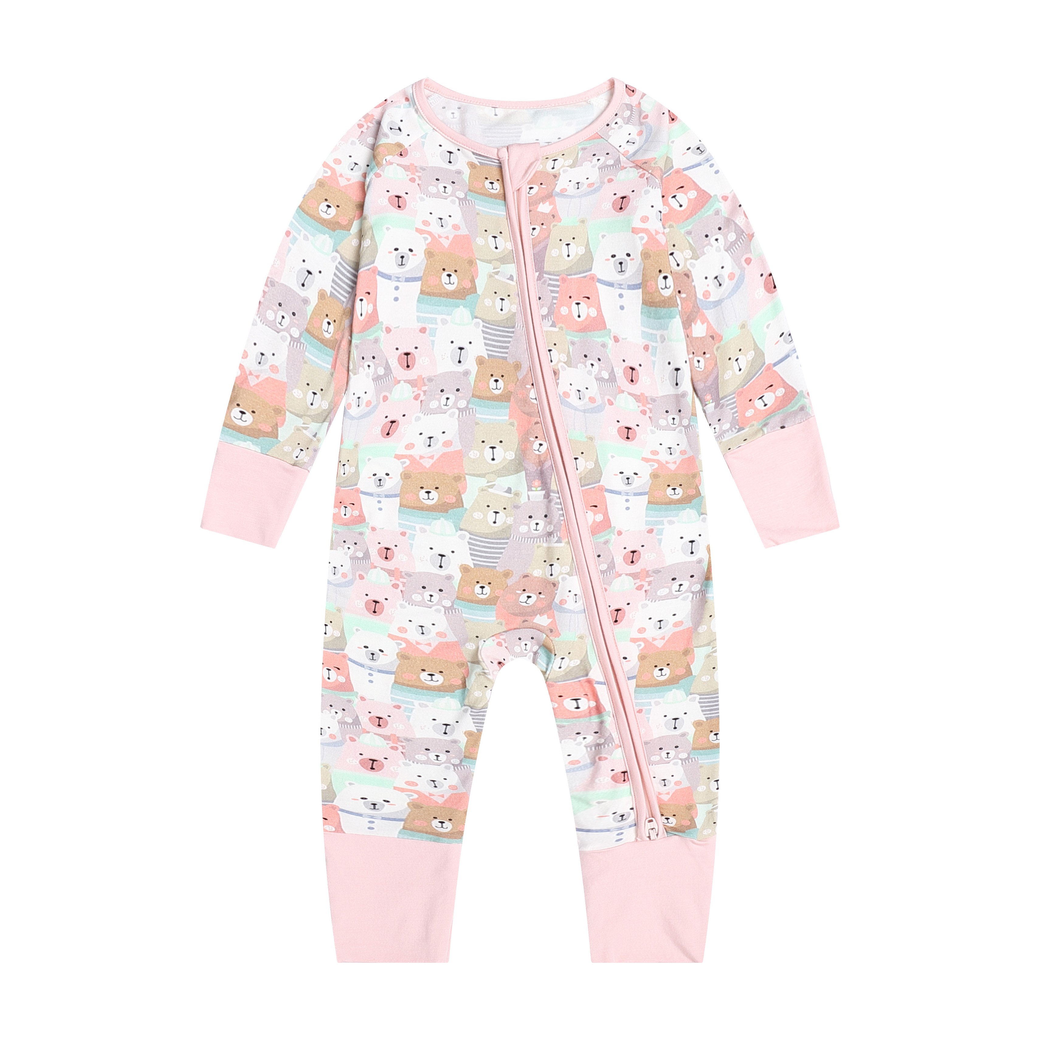 2023 Custom Baby Bamboo pajamas Clothing Newborn Girl Boutique Bamboo Baby Romper Zipper Footie Bamboo Baby Clothes