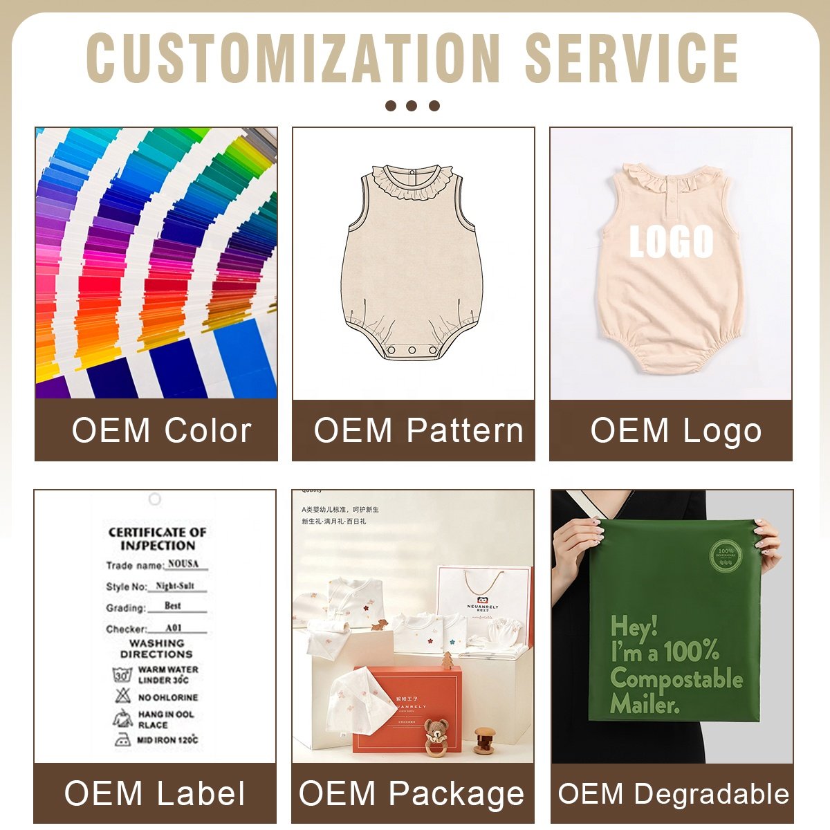 Petelulu Customized Short Sleeve100% Organic Cotton Newborn Baby Rompers With Snap Button Unisex Baby Bodysuit Jumpsuit Summer